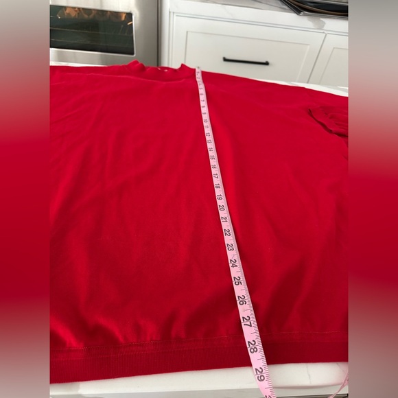 St. Croix long-sleeve mock-neck  men's knitwear, St. Vibrant Red Sweater 3X - Picture 3 of 7